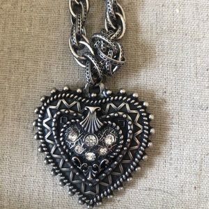 The Kooples Silver Heart Long Pendant Necklace